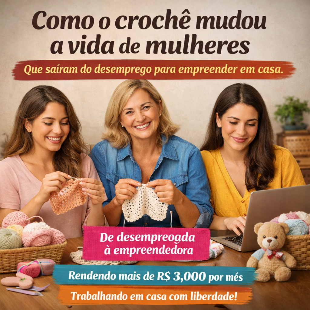 Como o croche mudou a vida de mulheres que sairam do desemprego para empreender em casa